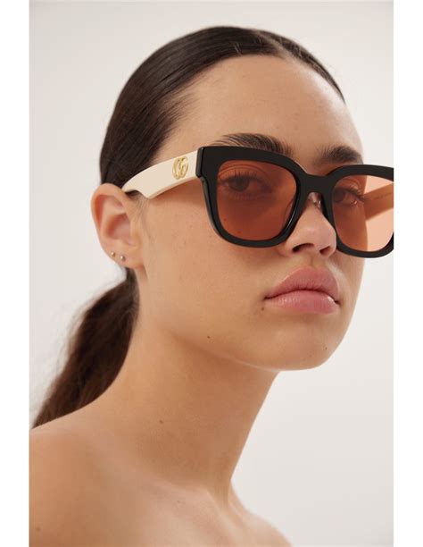 gucci squared femenine black and marble pink sunglasses|square sunglasses women luxury.